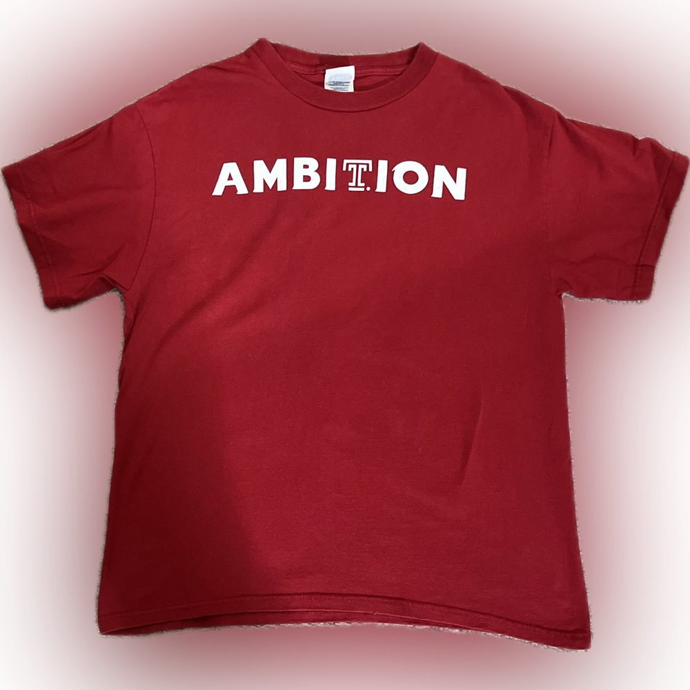 Red 'Ambition' Graphic Temple University T-Shirt - Adult Medium